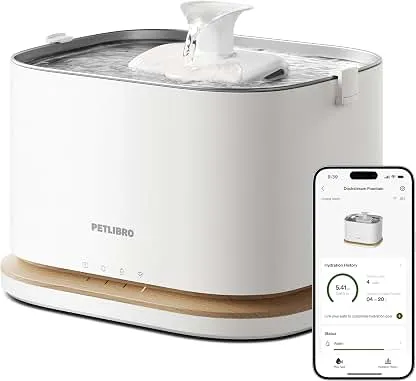 PETLIBRO Upgrade Cat Water Fountain, Cordless Cat Fountain Battery Operated, App Monitoring 3L/101oz Dockstream 2 Pet Water Fountain with Stainless Steel Tray, 5GHz WiFi Dog Water Bowl Dispenser PETLIBRO Upgrade Cat Water Fountain, Cordless Cat Fount…