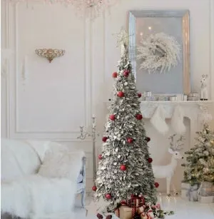 ÁRBOL NAVIDAD PLEGABLE ROSÉ HOME 180 CMS BOLAS ROJAS
