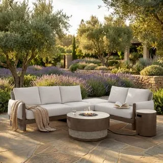 SunVilla Amherst Park 6-piece Outdoor Patio Fire Sectional Set