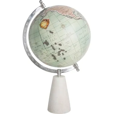 allen + roth White Aluminum/Marble Modern Decorative globe