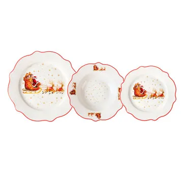 Servizio di piatti Christmas Voyage in New Bone China 18 pezzi