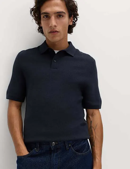 Cotton Rich Slim Fit Knitted Polo Shirt