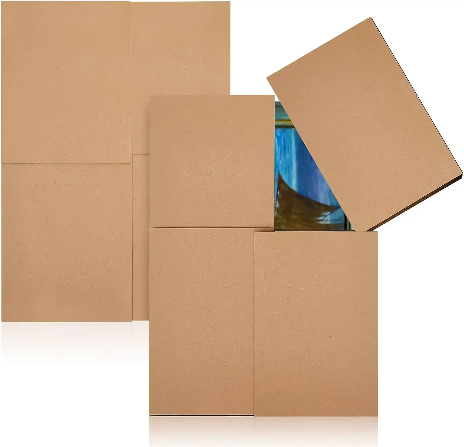 Ireer 2 Set Picture Shipping Box 40" x 60" x 4" Corrugated Cardboard Adjustable Boxes for Shipping TV Picture Mirror Moving Packing Glass Storage Supplies