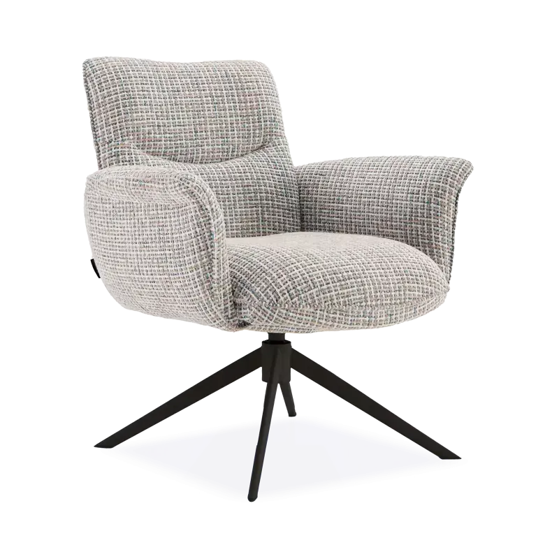 Draaifauteuil Happy (poot: zwart) - Funky Pale