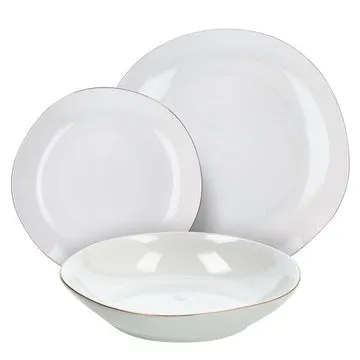 Servizio di piatti Filo Oro Linea Delphi 18 pezzi in porcellana