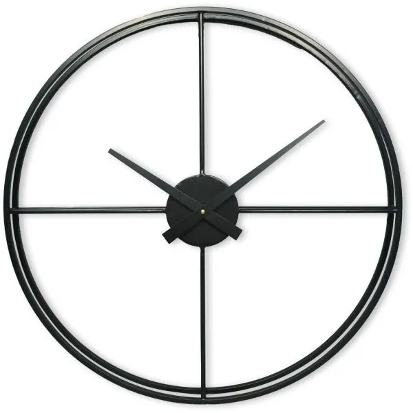 Klok Nimar metaal rond 60cm zwart strak dessin 60