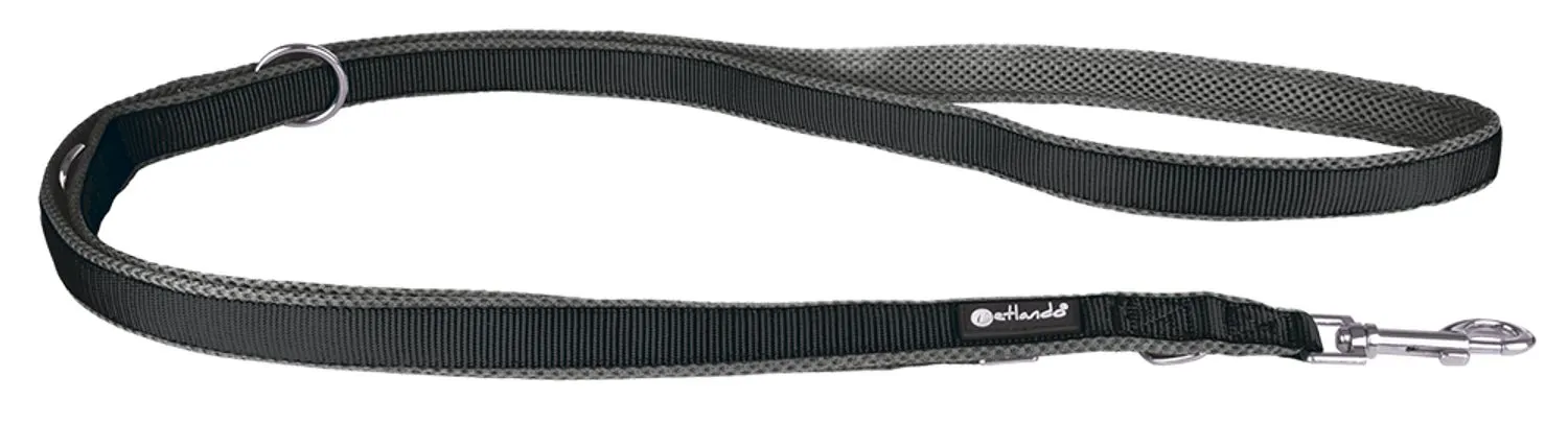 Petlando Magnetech hondenriem - Riem - Zwart&Antraciet 2 m