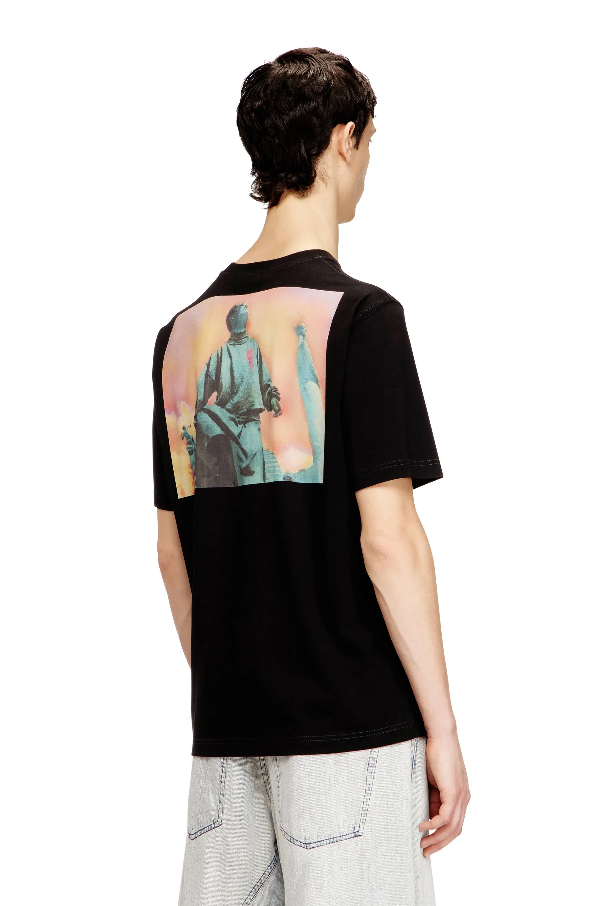 Regular T-shirt with Diesel patch and photo print