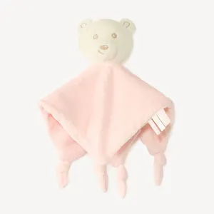 Doudou mouchoir ourson en velours pour bébé fille