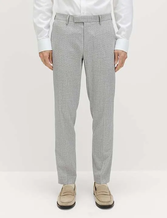 Tailored Fit Textured Stretch Suit Trousers