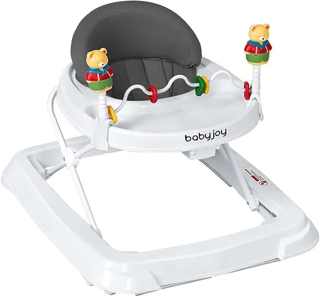 BABY JOY Baby Walker, Foldable Activity Walker with Adjustable Height, Large Tray & Removable Toys, Baby Walker with Wheels for Boys Girls 6…