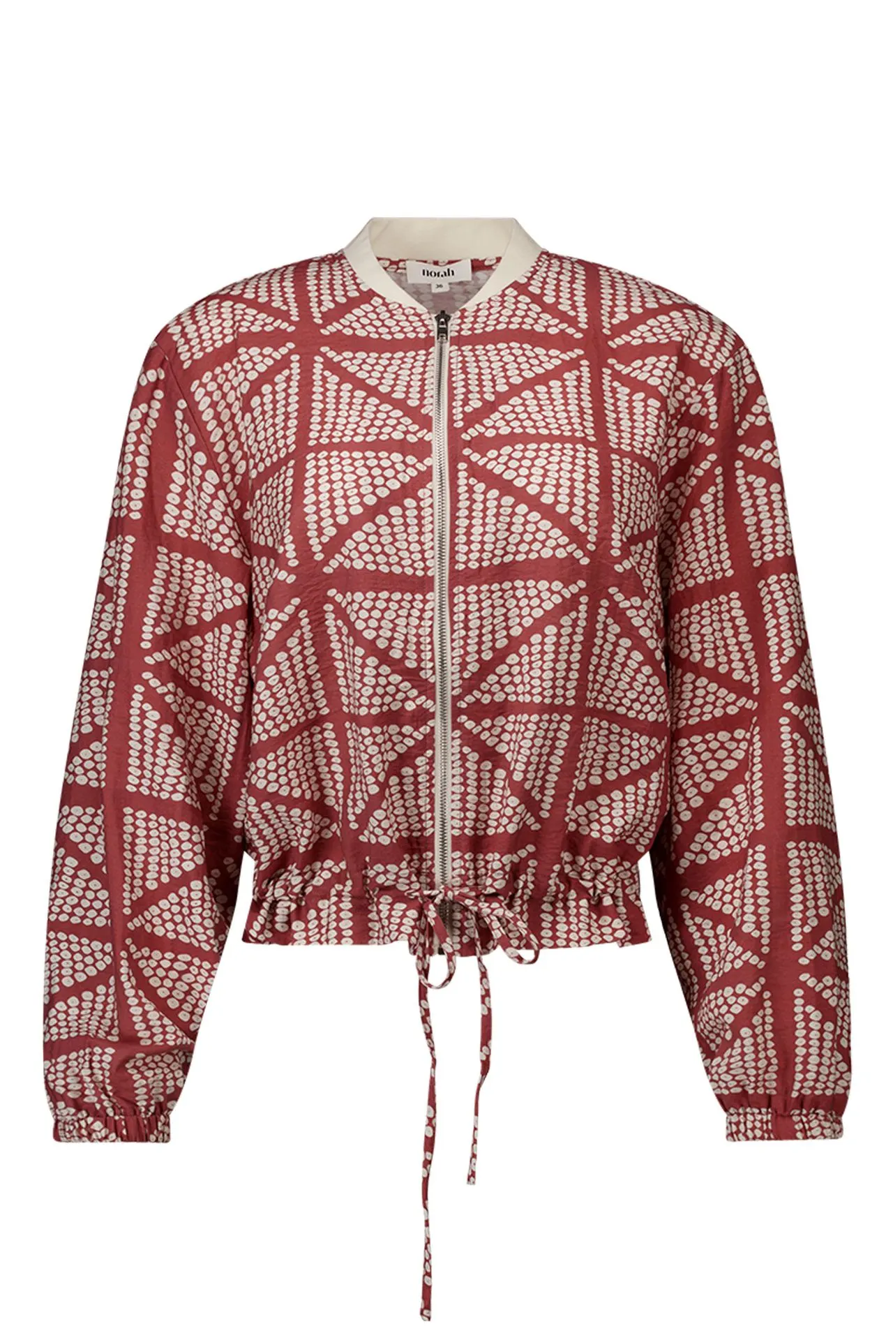 Donkerroze jasje met grafische print