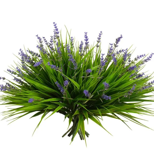 Paquete de 10 lavandas artificiales - Decoración vegetal para jardín, porche, boda | Plantas artificiales resistentes a los rayos UV