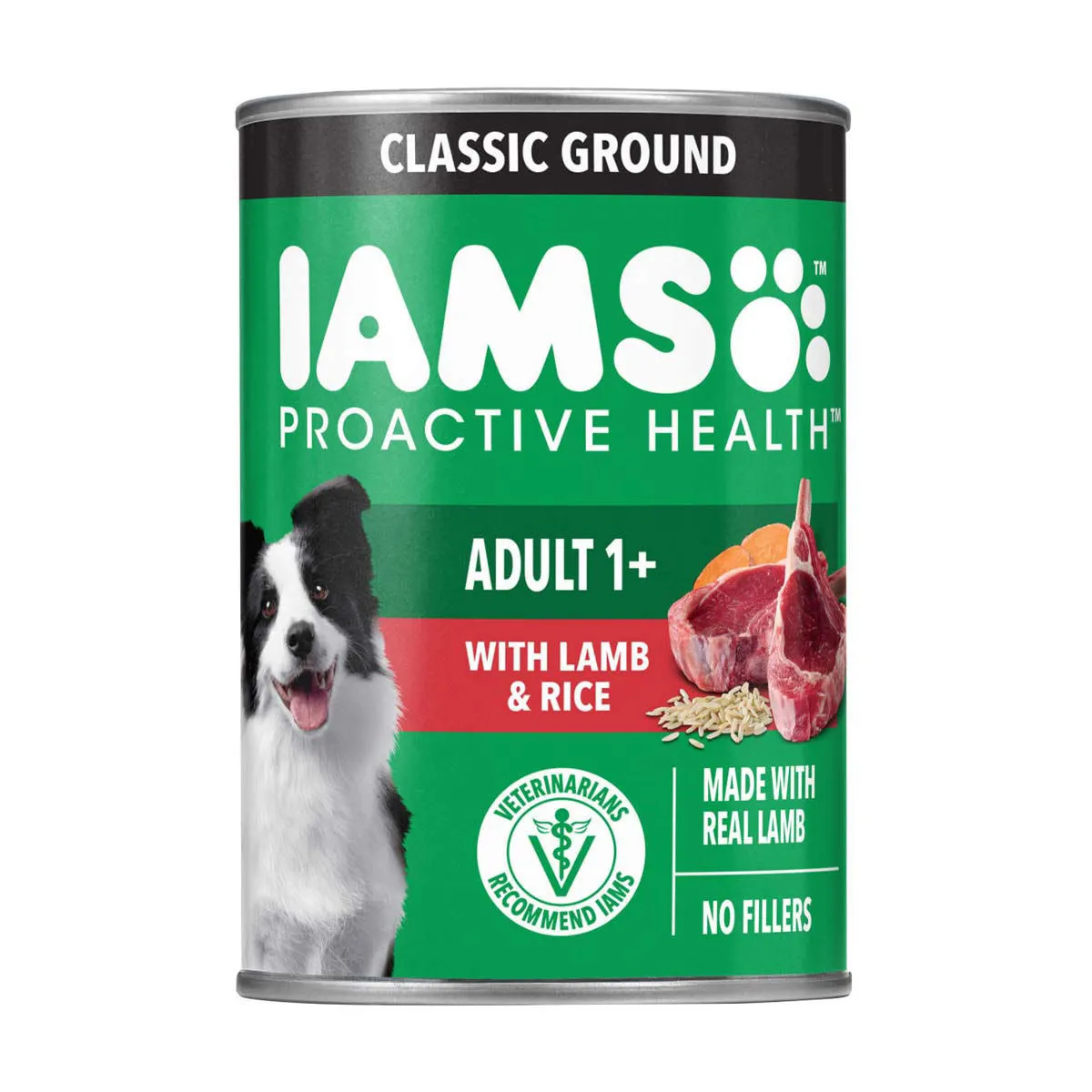 IAMs PROACTIVE HEALTH Adult Wet Dog Food Classic Ground with Lamb and Whole Grain Rice, 13 oz. Can