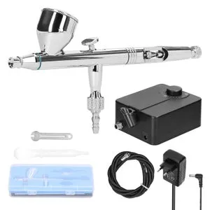 Set aerografo professionale T182C 0.3mm, pompa aria max 30PSI, per modellismo, fai da te e pittura