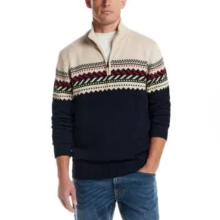 Weatherproof Vintage Men's 1/4 Zip Holiday Sweater