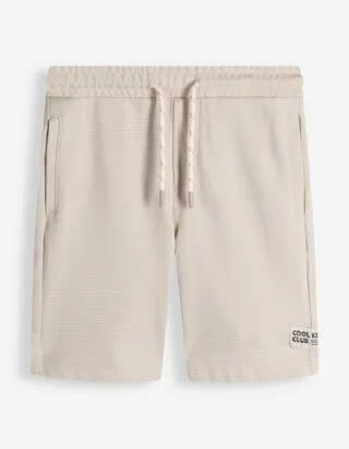 Pantaloncini - Vita elasticizzata - Beige