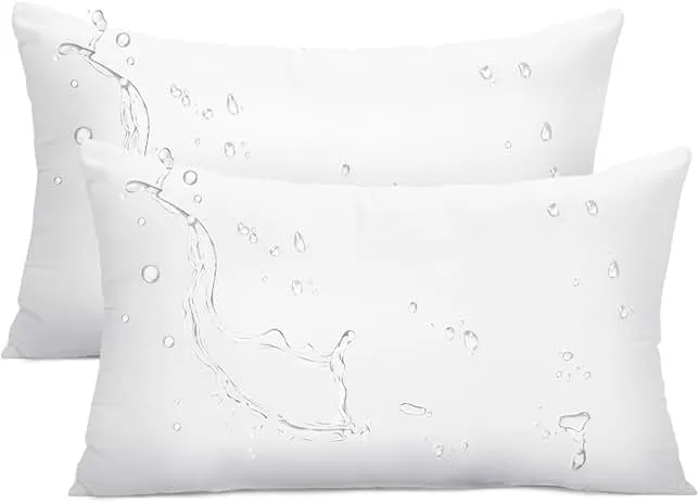 Ashler Outdoor Pillow Inserts, 12x20 Waterproof Throw Pillows Pack of 2, Outdoor Pillows Water-Resistant Decorative Premium Lumbar Pillow Stuffer Sham for Porch Patio Living Room Bedroom Furniture