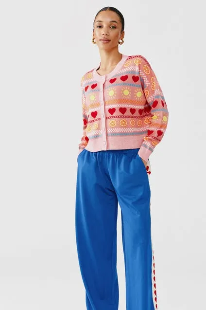 Cardigan met hartjes en zon