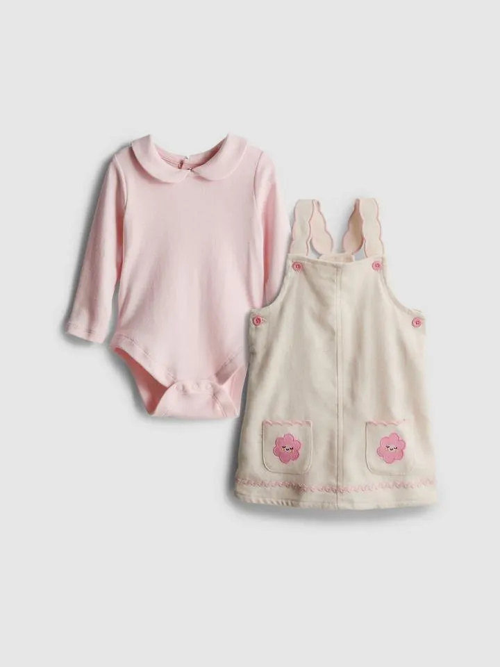 0–18 mois | Ensemble body à col et robe chasuble nouveau-né