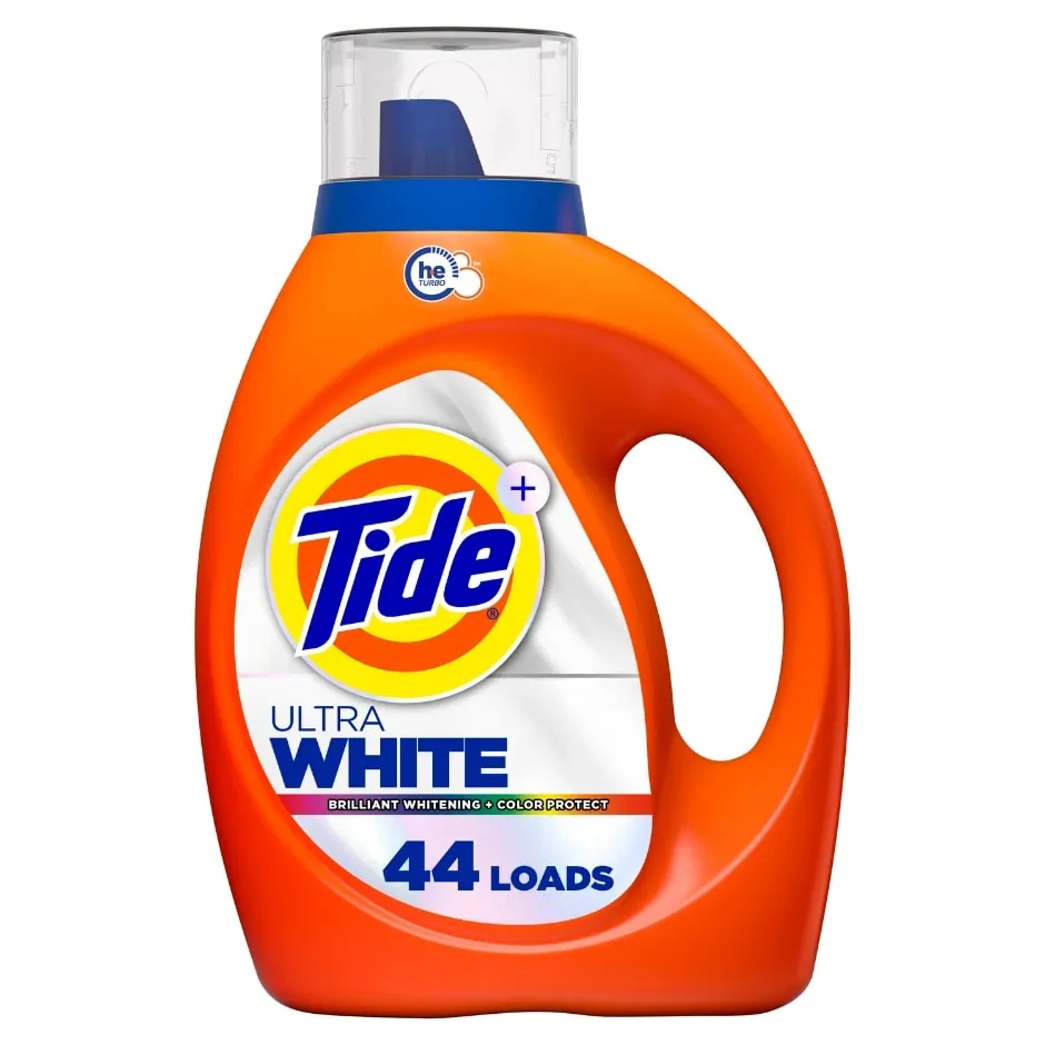Tide Ultra White Liquid Laundry Detergent, 63 fl oz, 44 Loads, Laundry Detergent Liquid for Bright Whites and Colors