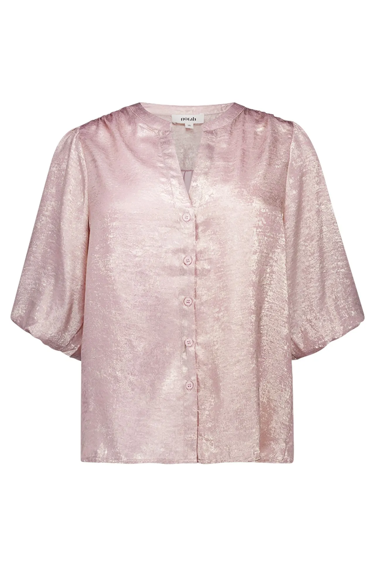 Lichtroze blouse met glans