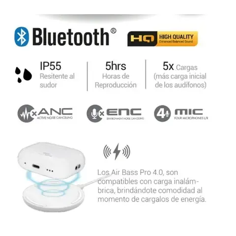 Audifonos Air Bass PRO 4.0 Blanco Nexstore - 9367