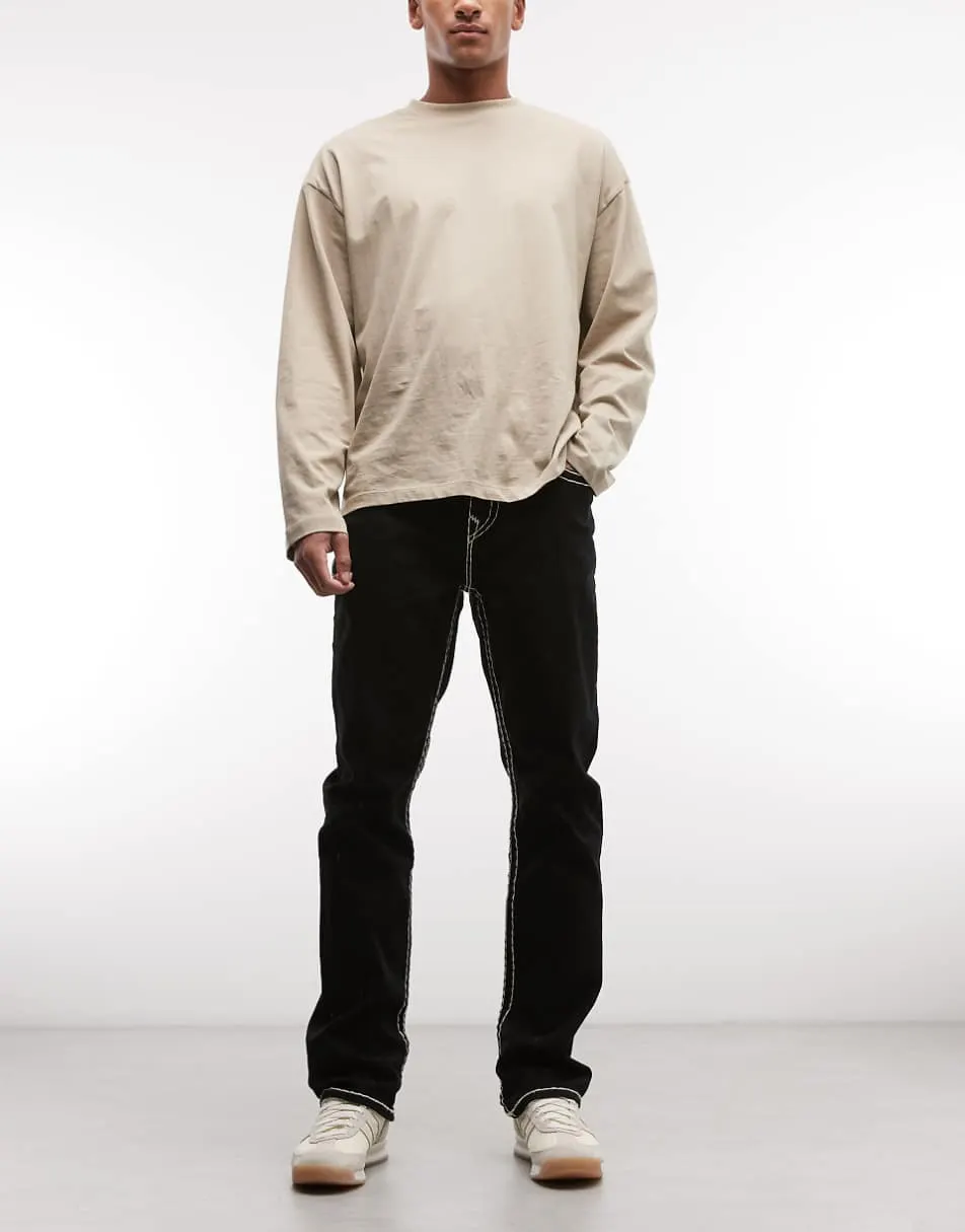 True Religion Ricky Super T straight jeans in rinse black