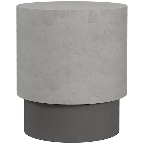 Accent Round Table in Light Concrete Finish, Indoor, Outdoor