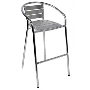 Sgabello da giardino in alluminio con braccioli Contract, seduta in alluminio