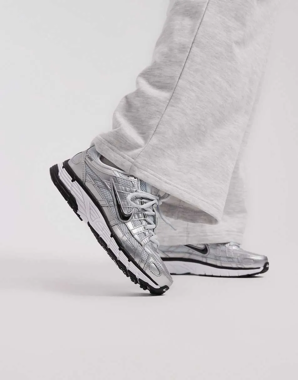 Nike P-6000 unisex trainers in silver and black