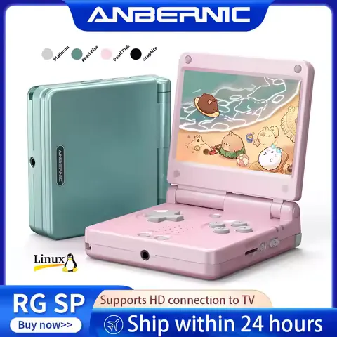 Game Console RG SP Anbernic RGSP Flip Classic Handheld Game Console 3.4'' IPS Linux 64-bit 3300mAh Retro Gaming Player Wifi HD-Connect To TV RG SP