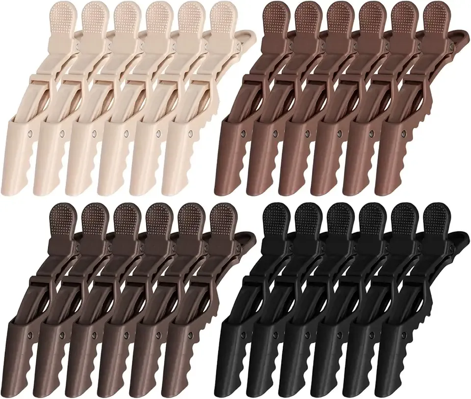 Ondder 24 Pack Alligator Hair Clips for Styling Sectioning Large Salon Pro Hair Clips for Barber Clips for Hair Coloring, Cutting, Sectioning Big Gator Clips Hair Styling Accessories for Women Men