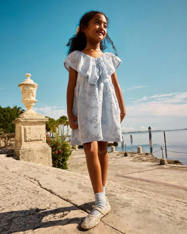 18 mois–12 ans | Robe à smocks brodée The Edit