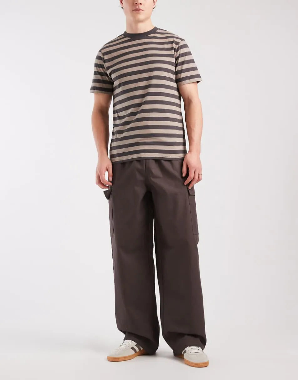 ASOS DESIGN baggy cargo trousers in brown