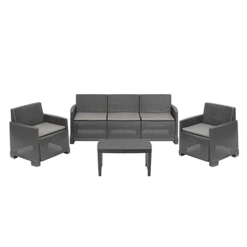 Set da giardino Salento Antracite Linea Rattan