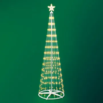 Albero di Natale Luminoso Solare 290 Micro LED Bianco Caldo con Pannello Solare ed Alimentazione Elettrica