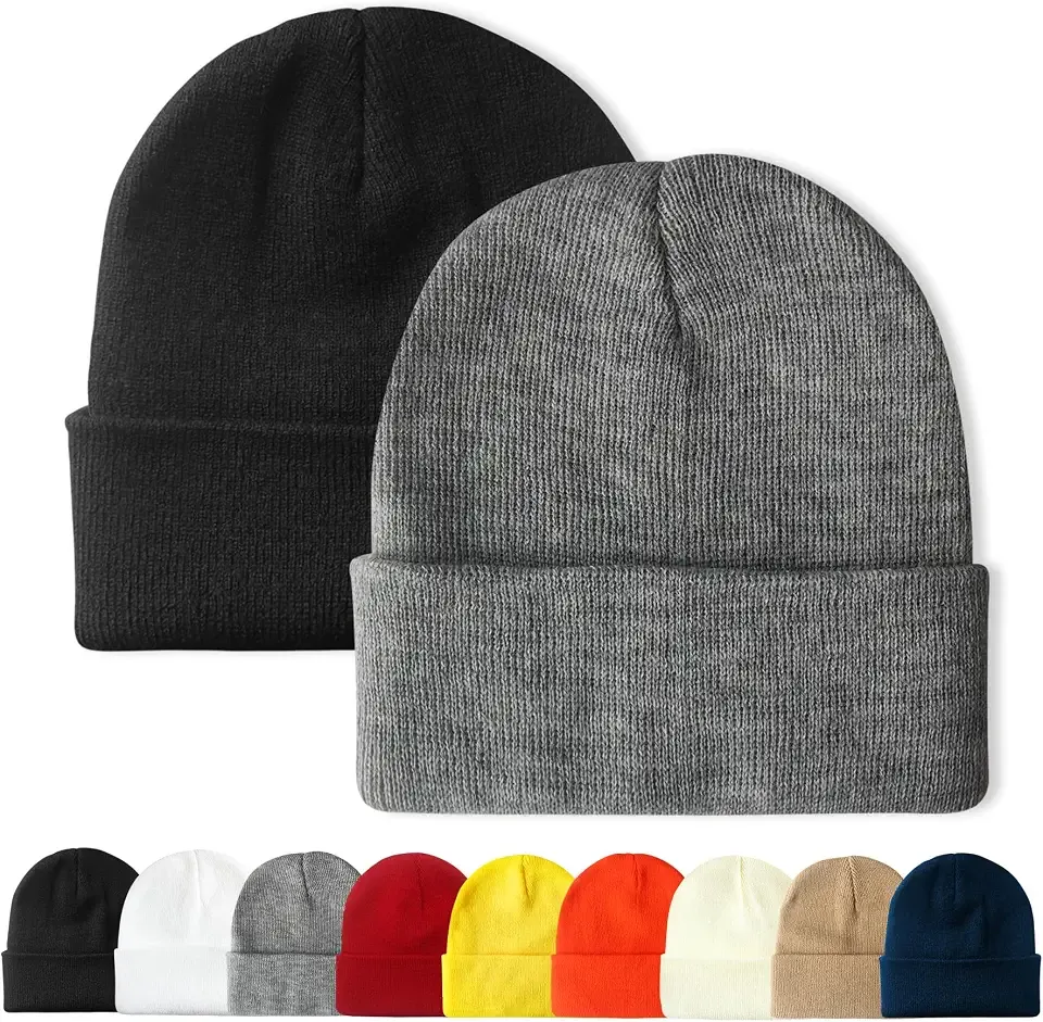 Unisex Beanie Hats for Men Women Plain Knit Winter Beanies Warm Hat