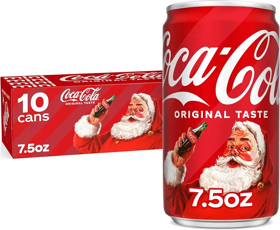 Coca-Cola Fridge Pack Soda Soft Drinks, 7.5 fl oz Cans, 10 Pack - Mini Soda Cans