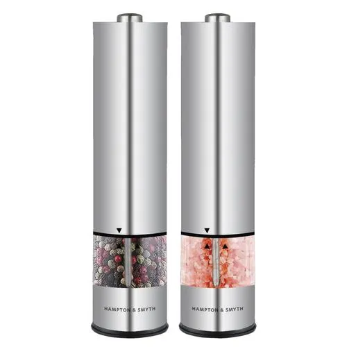 Hampton & Smyth® Stainless Steel One-Touch Electric Salt and Pepper Mill