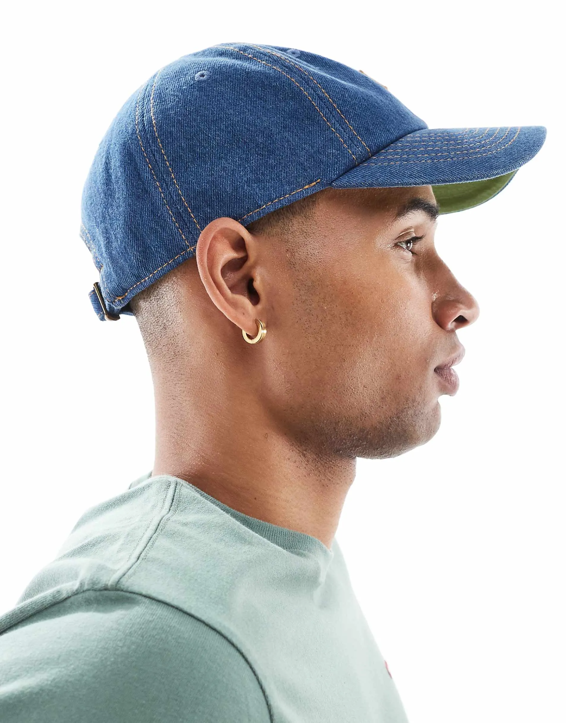 Levi's monogram denim baseball cap in light wash