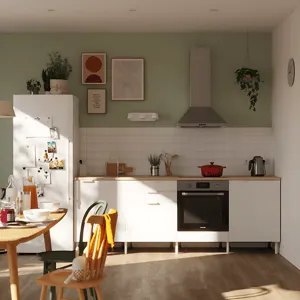 Cocina en kit Eleki blanca 4 módulos bajos L.240 x H.87 x P.58 cm