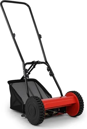 Tosaerba Manuale con Sacco per la Raccolta delle Erbe da 18,5L, Lama Affilata, Altezza di Taglio Regolabile, Maniglia a U, Giardino, Fattoria