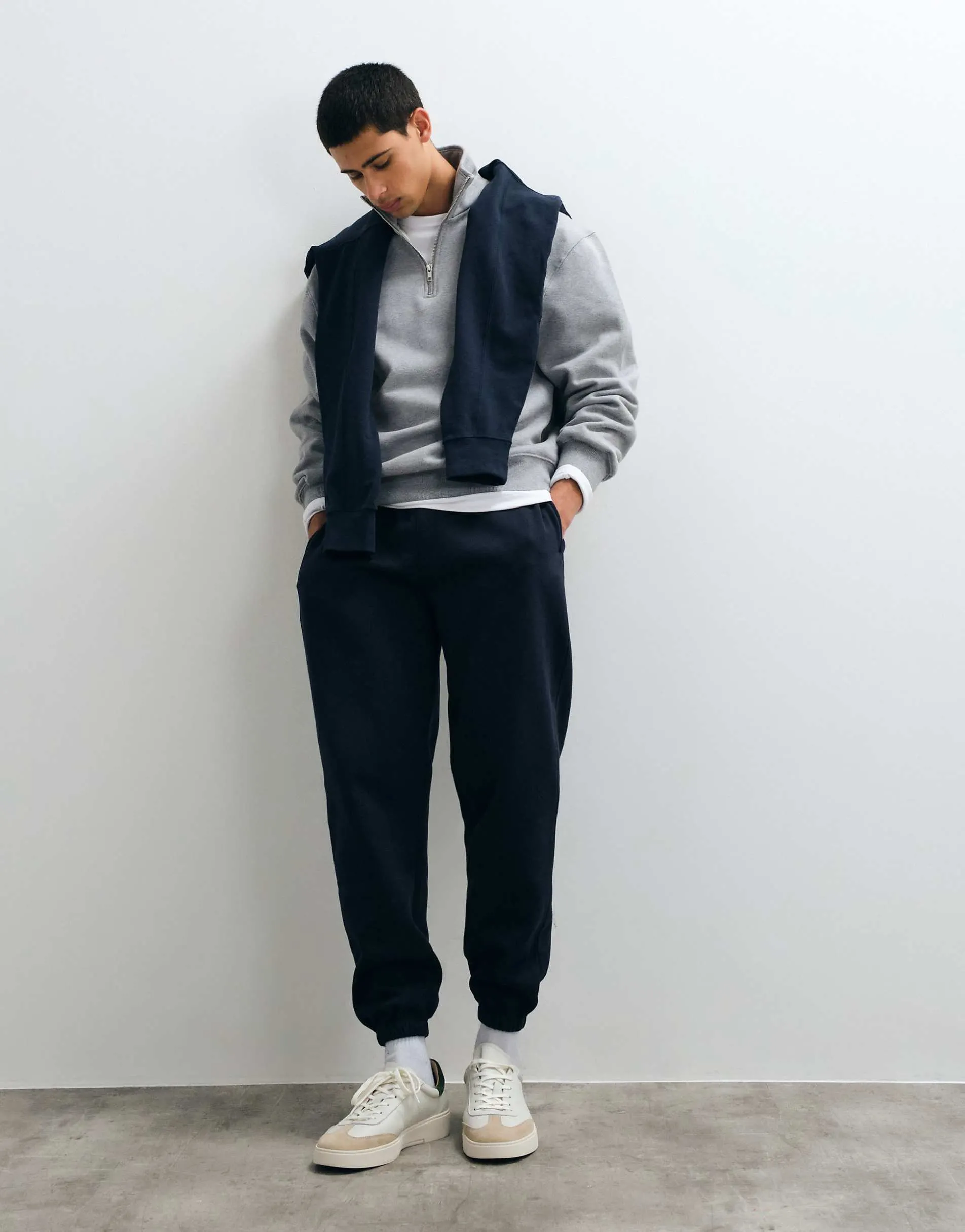 ASOS DESIGN essentials tapered jogger in navy