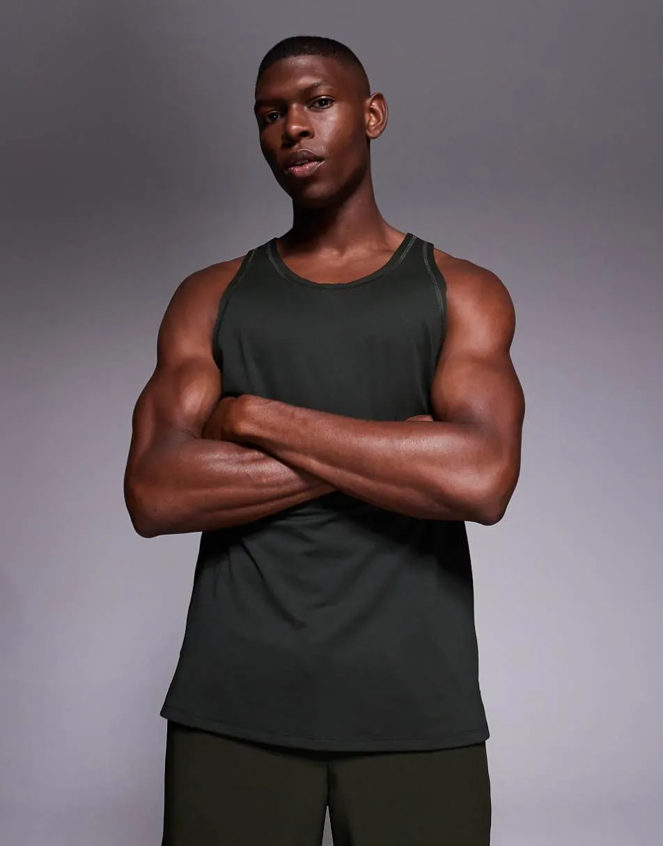 4505 Icon quick dry mesh training singlet with racer back in khaki