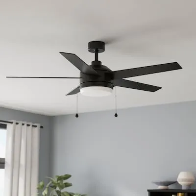 Notus 52-in Bronze with Mocha/Sienna Blades Ceiling Fan With Light and Pull Chain Included 5 -Blade