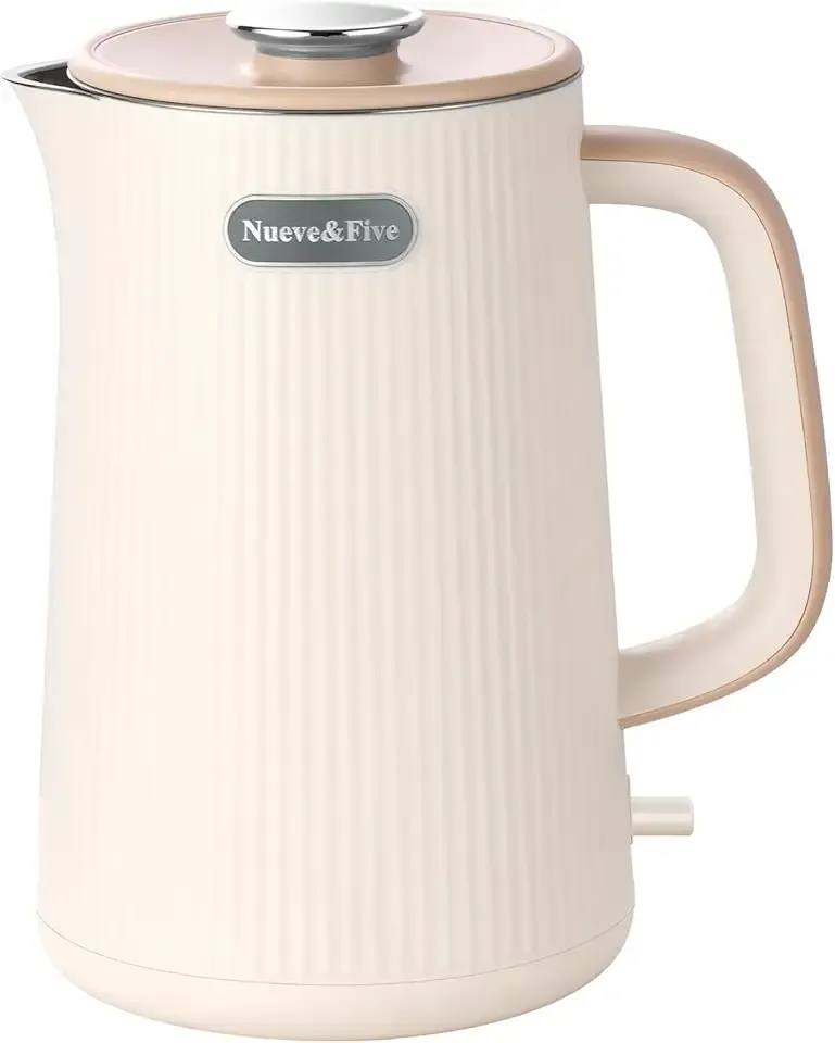 1.7L (57oz) Large Electric Kettle Perfect for 7+Cups of Tea and Coffee,2 quarts Double Wall Big Electric Tea Kettle,Auto Shut Off,1200W Hot Water Kettle Electric -Cream White