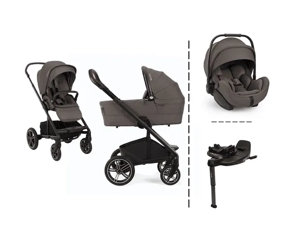 Nuna | Mixx Next Kombivogn + Arra Flex og Base 360 Curv | Chestnut