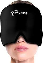 TheraICE Migraine Relief Cap, Soothing Headache Hat Ice Pack Mask, Face Cold Compress Cooling Gel Head Wrap Products for Tension, Stress & Hangover TheraICE Migraine Relief Cap, Soothing…