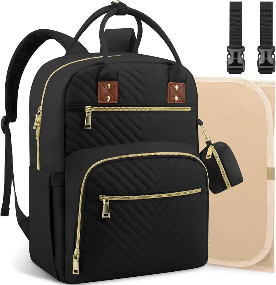 Baby Diaper Bag Backpack, Travel Diaper Bags for Baby Girl Boy Large Capacity Baby Bag Backpack for Women Black